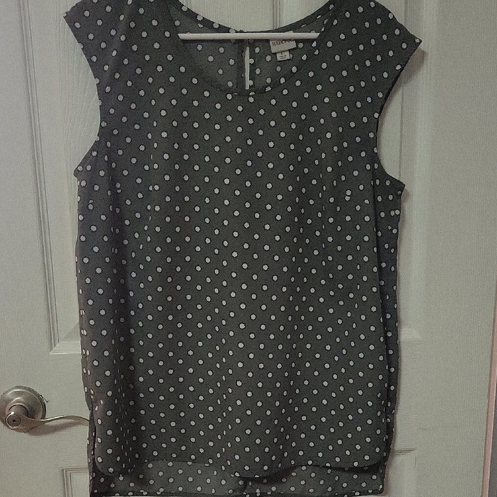 Merona Black and White Polka Dot Blouse